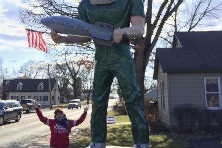 De Gemini Giant is een landmark op de Route 66